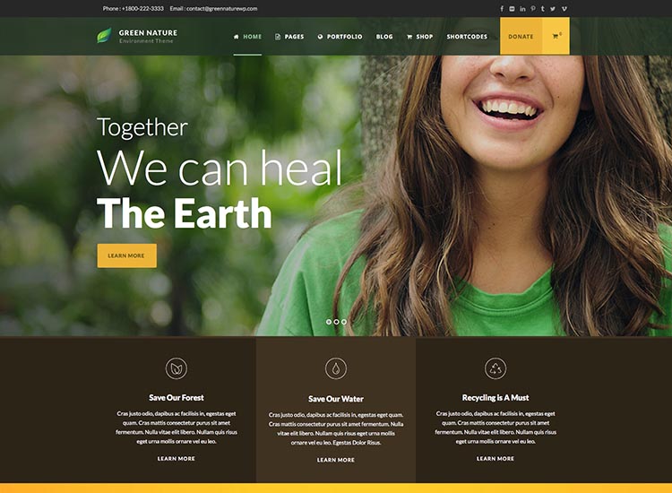 One of the best environmental activist themes for WordPress