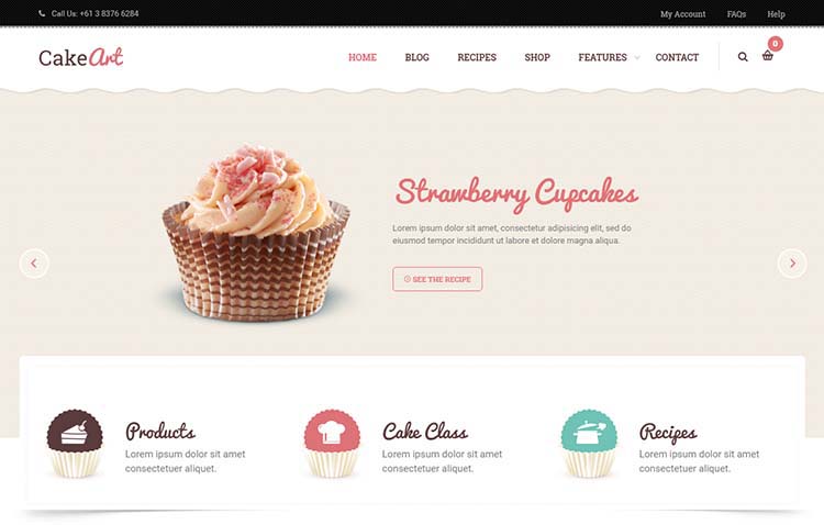 CakeArt Bakery and Cake Shop Theme for WordPress