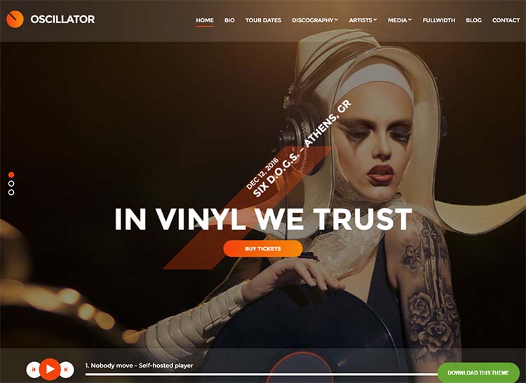 Best band theme for WordPress