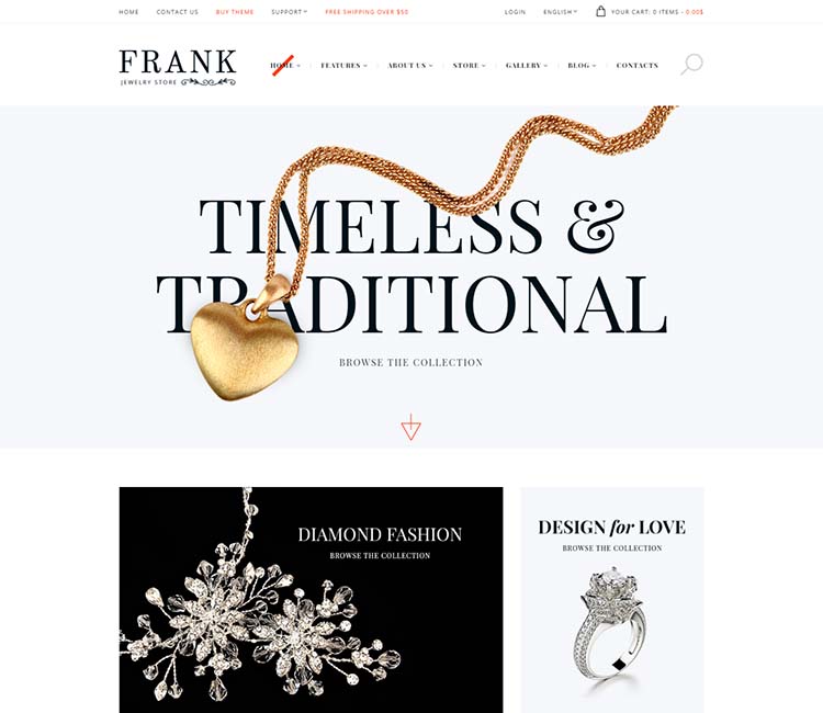 Frank: The best WordPress jewelry theme