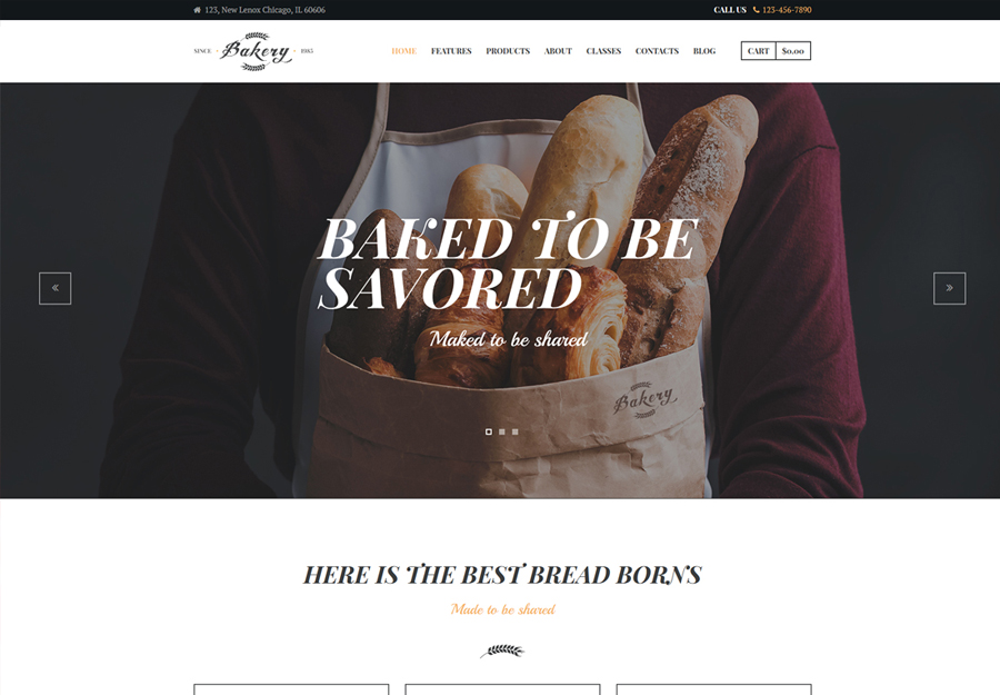 Bakery, Cafe & Pastry Shop WordPress Theme