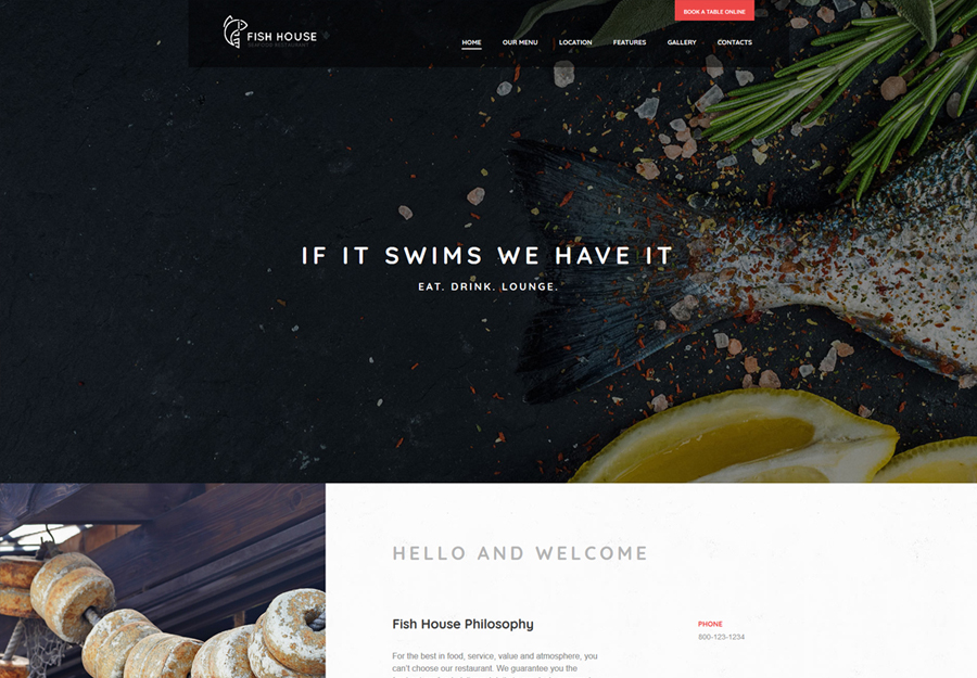 Fish House | A Stylish Seafood Restaurant / Cafe / Bar WordPress Theme