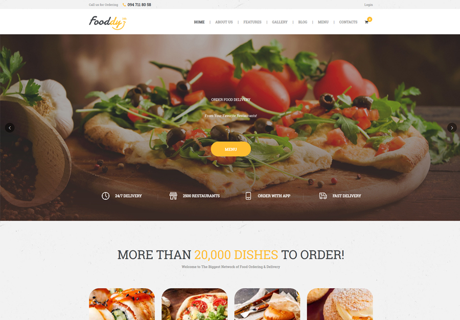 Fooddy 24/7 - Food Ordering & Delivery WordPress Theme